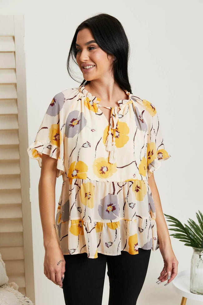 Hailey & Co Beautiful Blooms Full Size Floral Top in - - Trendsi