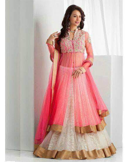 Jacket Style Lehenga in Net – FashionVibes - Main Image
