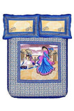 Jaipuri Bedsheets in Blue - - FashionVibes