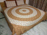 Jaipuri Bedsheets in Brown - - FashionVibes