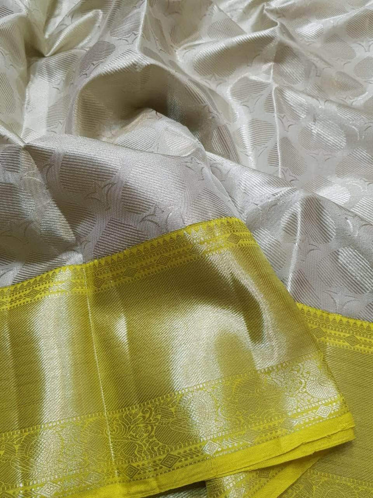 Kanchipuram Pure Pattu Silk Sarees in Gainsboro - Saree - FashionVibes