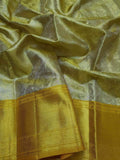 Kanchipuram Pure Pattu Silk Sarees in Olive - Saree - FashionVibes