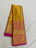 Kanchipuram Silk Sarees in Gold - Saree - FashionVibes
