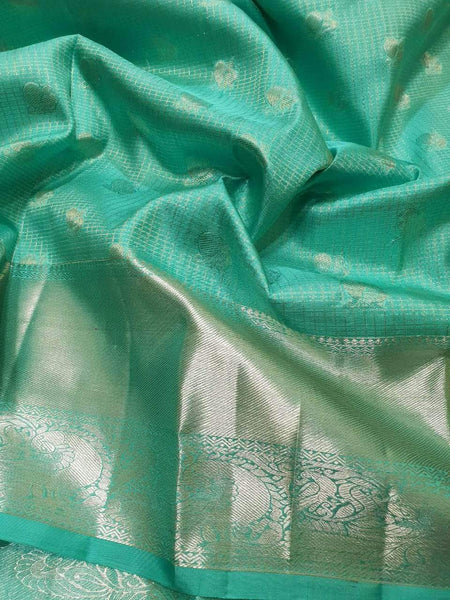 Kanjivaram Silk Saree in DarkTurquoise - Saree - FashionVibes