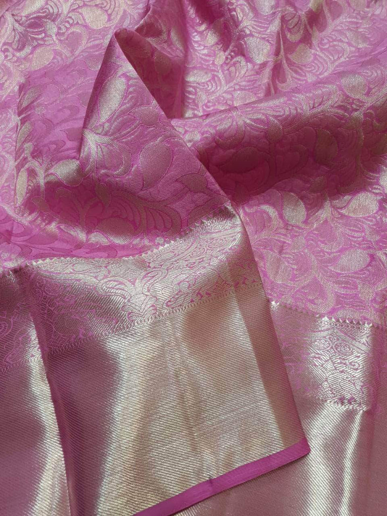 Kanjivaram Silk Saree in HotPink - Saree - FashionVibes