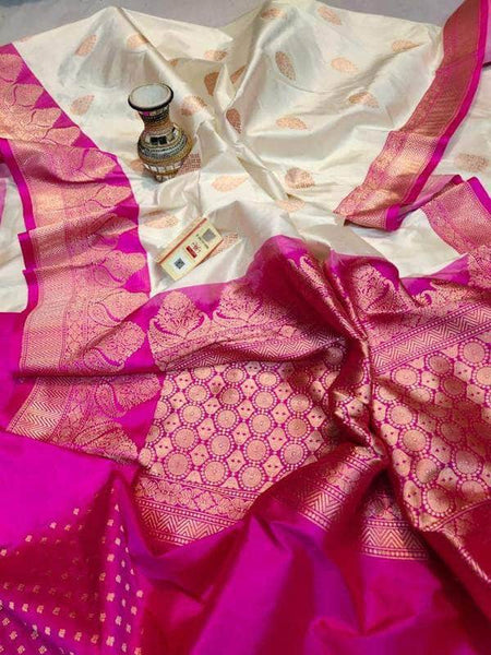 Wedding Saree India - Banarasi  Silk Saree with exquisite border