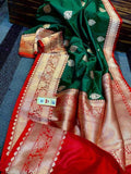 Katan Silk Saree with Antique Zari Work in - Saree - FashionVibes