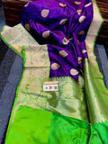 Katan Silk Saree with Antique Zari Work in - Saree - FashionVibes