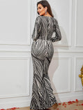Lace Zip-Back Floor-Length Dress in - - Trendsi