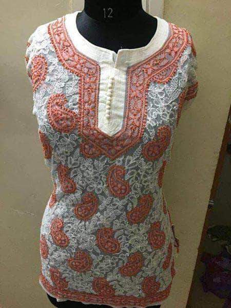 Lucknowi jeans top in - Semi Stitched - FashionVibes