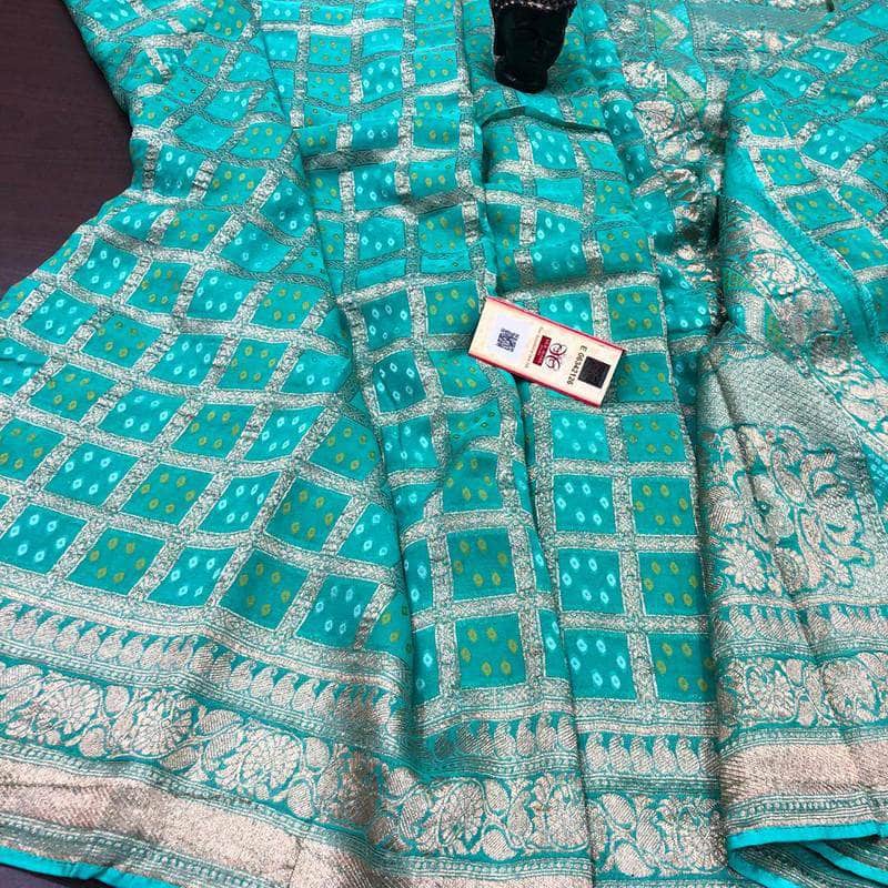 Multi Colored Bandhini Saree in - Saree - FashionVibes