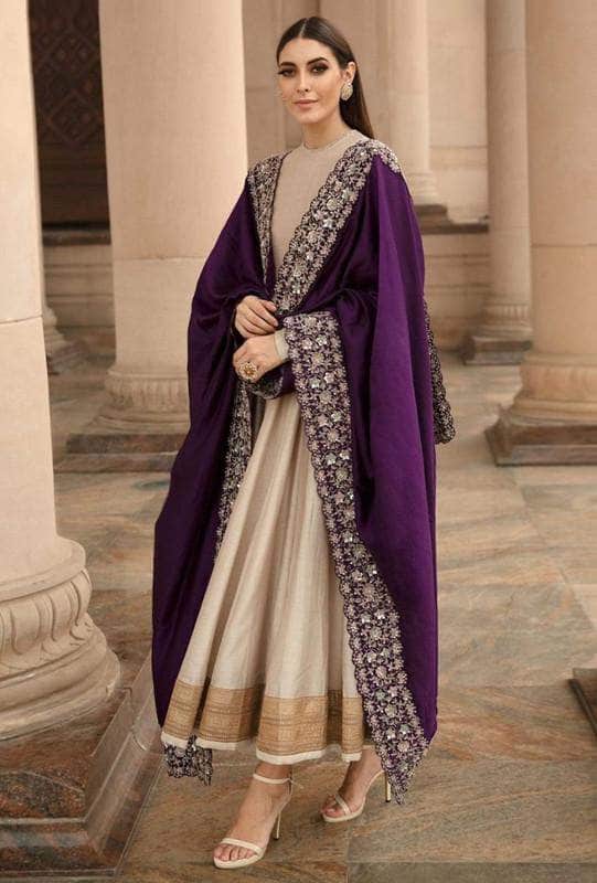 New Designer Raw Silk Anarkali Suit in - Salwar Suit - FashionVibes