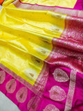 New Exclusive Pure Banarasi Handloom Khaddi Katan Silk Border Saree in - Saree - FashionVibes