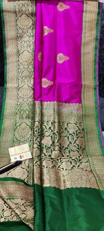 New Exclusive Pure Banarasi Handloom Khaddi Katan Silk Saree in Orchid - Saree - FashionVibes