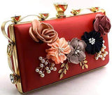 New Floral Party Clutch in Red - Shoes & Cluthes - FashionVibes