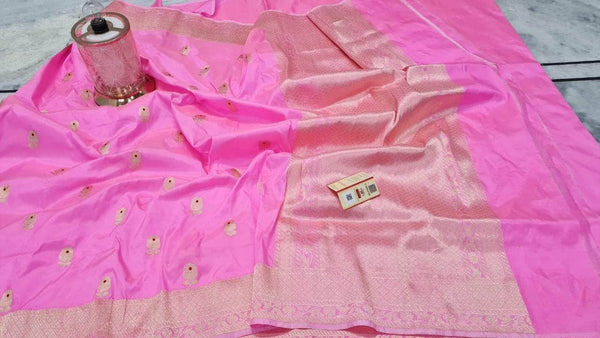 Pure Banarasi Handloom Khaddi Katan Silk Saree in - Saree - FashionVibes
