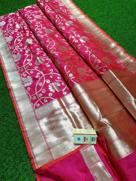 Pure Banarasi Katan Silk Saree in - Saree - FashionVibes