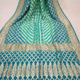 Pure Banarasi Khaddi Chiffon Georgette bandhini print Saree in Mixed Blue - Saree - FashionVibes