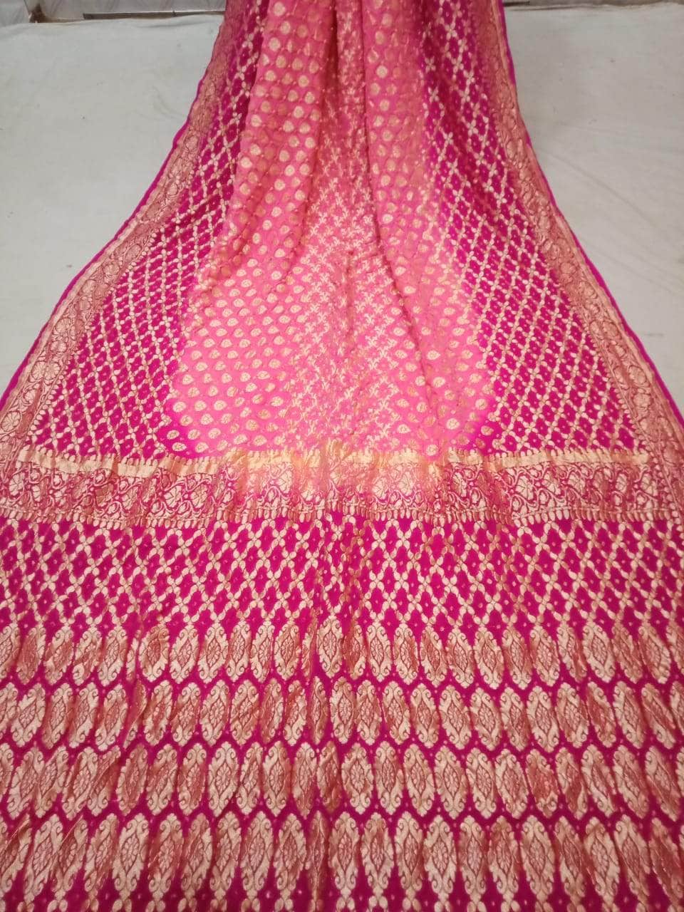 Banarasi pure khaddi chiffon Suit at Rs.3999/Piece in varanasi offer by  Rose Fabrics