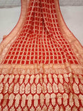 Pure Banarasi Khaddi Chiffon Georgette bandhini print Saree in - Saree - FashionVibes
