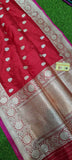 Pure Banarasi Silk Wedding Red Saree in - Saree - FashionVibes