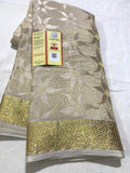 Pure Brocade South Silk Sarees in Grey - Saree - FashionVibes