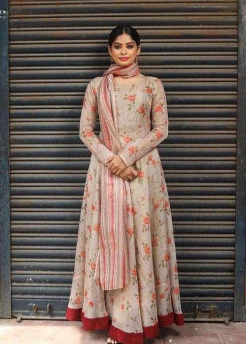 Pure Georgette Floral Anarkali Suit in - Salwar Suit - FashionVibes