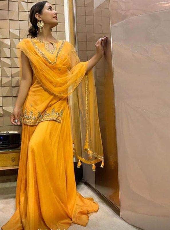 Pure Georgette Gharara Suit in - Salwar Suit - FashionVibes
