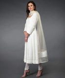 Pure Georgette Handwork Chikankari Off-White Anarkali Suit in - Salwar Suit - FashionVibes