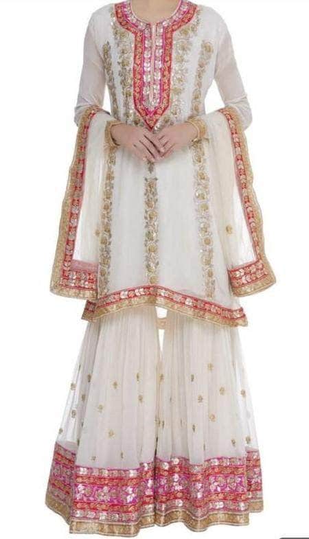 Pure Georgette Sharara Suit in - Salwar Suit - FashionVibes