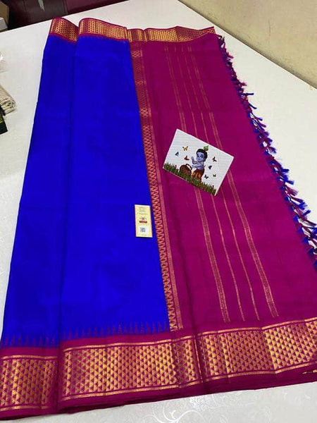 Pure Kanchipuram Handloom Silk Saree in - Saree - FashionVibes