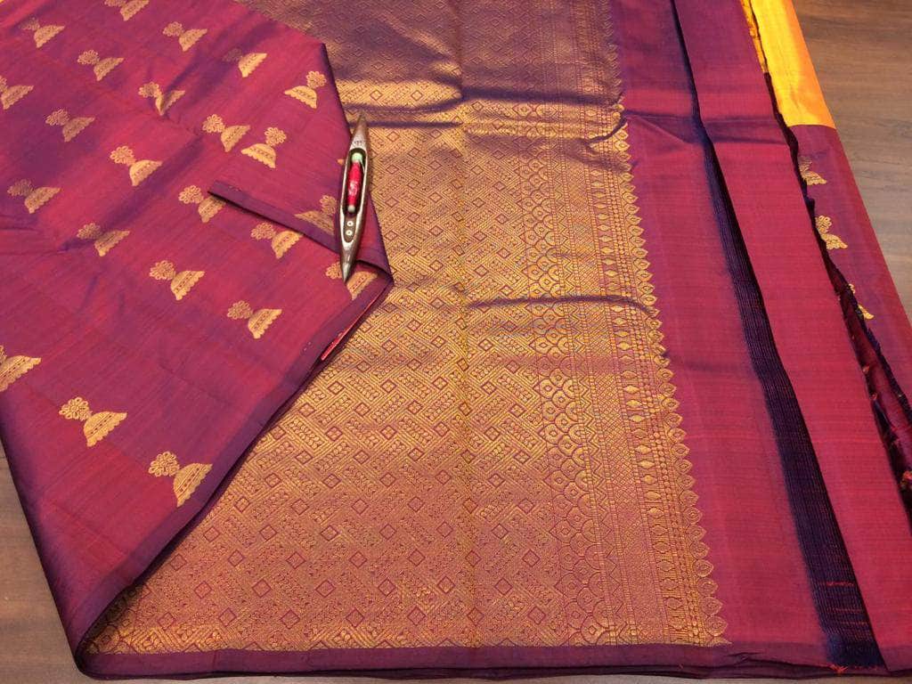 Pure Kanchipuram Silk Silver Zari Saree in - Saree - FashionVibes
