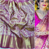 Pure Kanjivaram Silk Saree in Indigo - Saree - FashionVibes