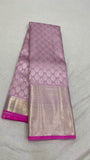 Pure Kanjivaram Silk Saree in Thristle - Saree - FashionVibes