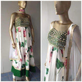 Pure Silk Floral Anarkali in - Custom Salwar suit and Lehenga - FashionVibes