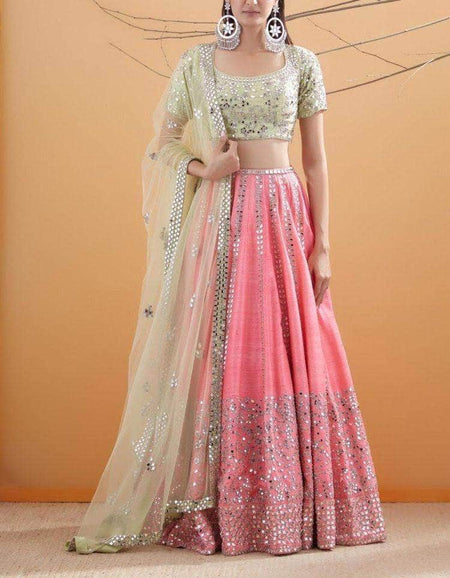 Pure Georgette Lehenga with Floral Work