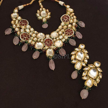 Beautiful AD Stone Necklace Set with Earrings