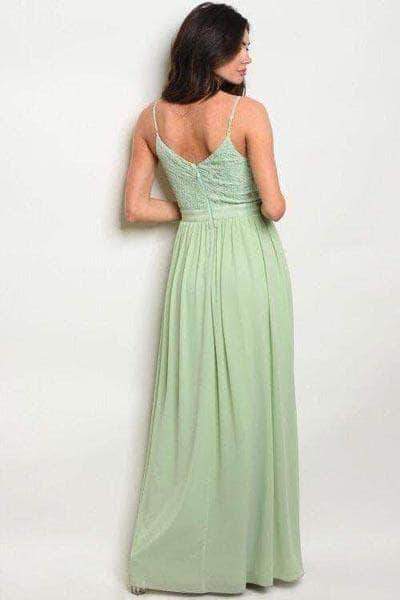 Sage Green Formal Dress in - Semi Stitched - FashionVibes