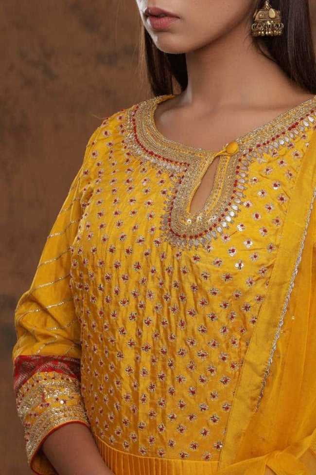 Silk Anarkali Suit elegant look in - Salwar Suit - FashionVibes