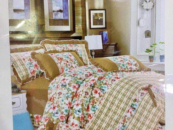 Soft Cotton Comforter set in Brown - - FashionVibes