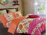 Soft Cotton Comforter set in Orange - - FashionVibes