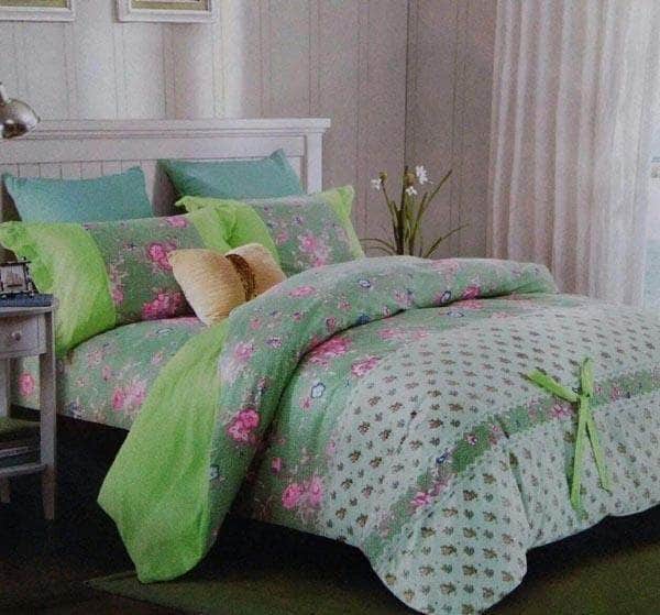 Soft Cotton Comforter set in PaleGreen - - FashionVibes