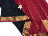 South Silk Saree in Black and Red - Saree - FashionVibes