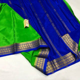 South Silk Saree in LawnGreen - Saree - FashionVibes