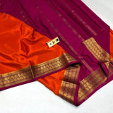 South Silk Saree in Orange - Saree - FashionVibes