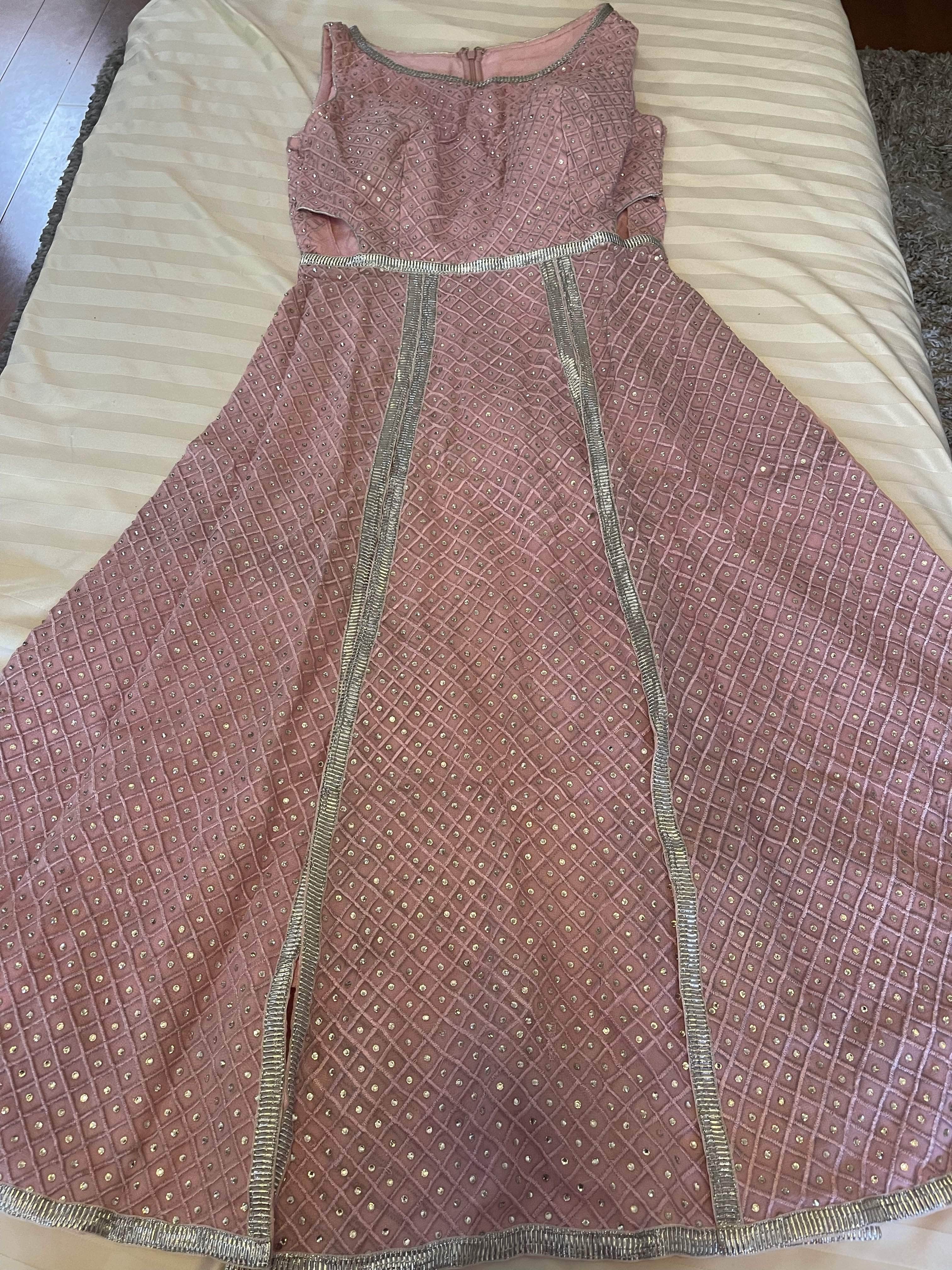 Indo western Powder pink Gown | Indo Western Gown | 20% Off – vastrachowk