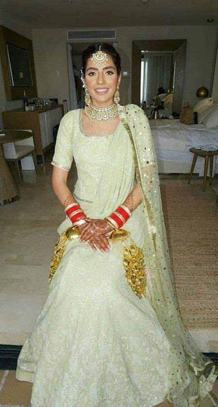 Bollywood Style Pure Georgette Chikankari Lehenga