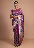 Wedding Saree India - Banarasi  Silk Saree with exquisite border in - Saree - FashionVibes