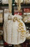 Wedding White Pearl Potli Purse/ Clutch in - Shoes & Cluthes - FashionVibes